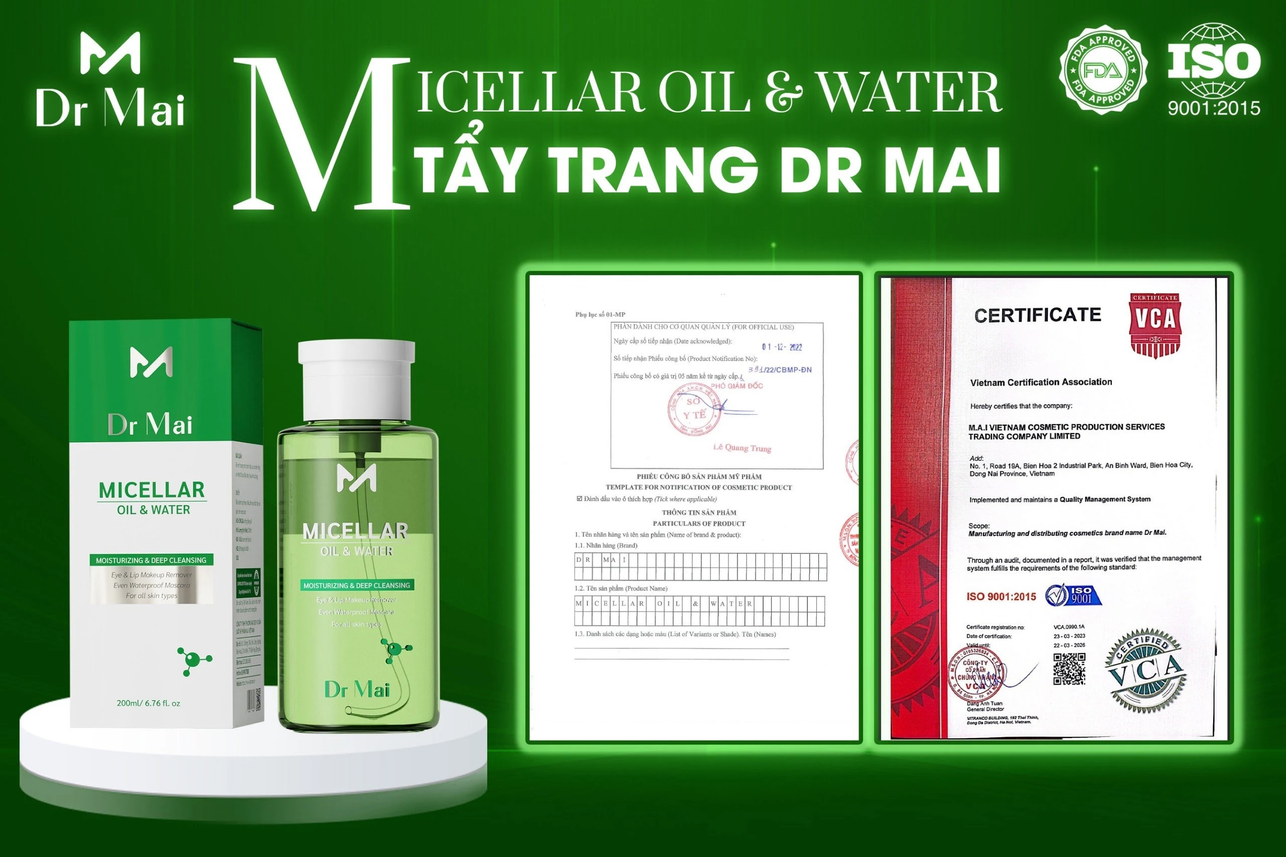 Nước tẩy trang Dr Mai