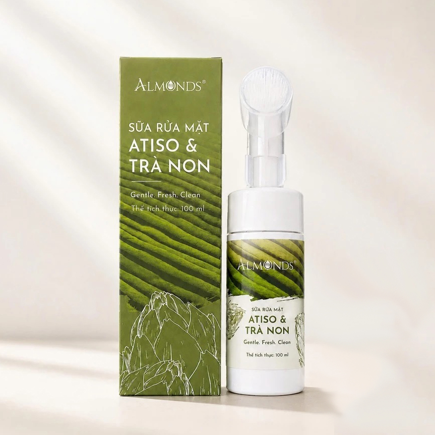 Sữa rửa mặt Atiso & Trà non Almonds