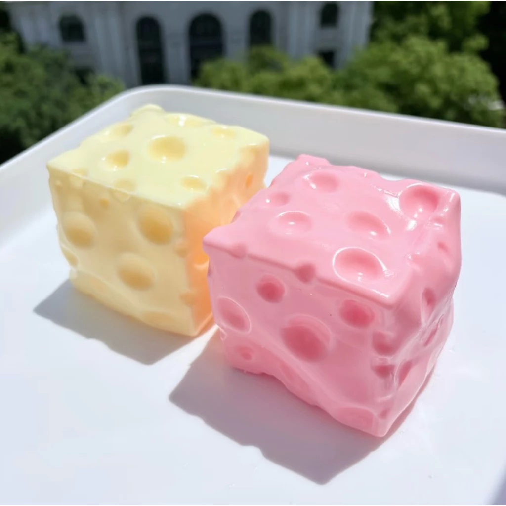 Đồ chơi Squishy Phô Mai vuông dẻo nhân dầu dừa, đồ chơi nắn bóp giảm căng thẳng